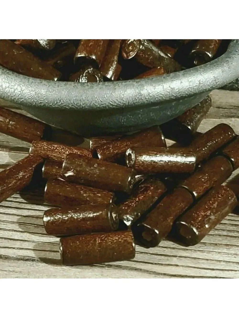 100 Dark Brown Philippines Sustainable Wood Beads 20x7mm Round Tube Bulk Lot